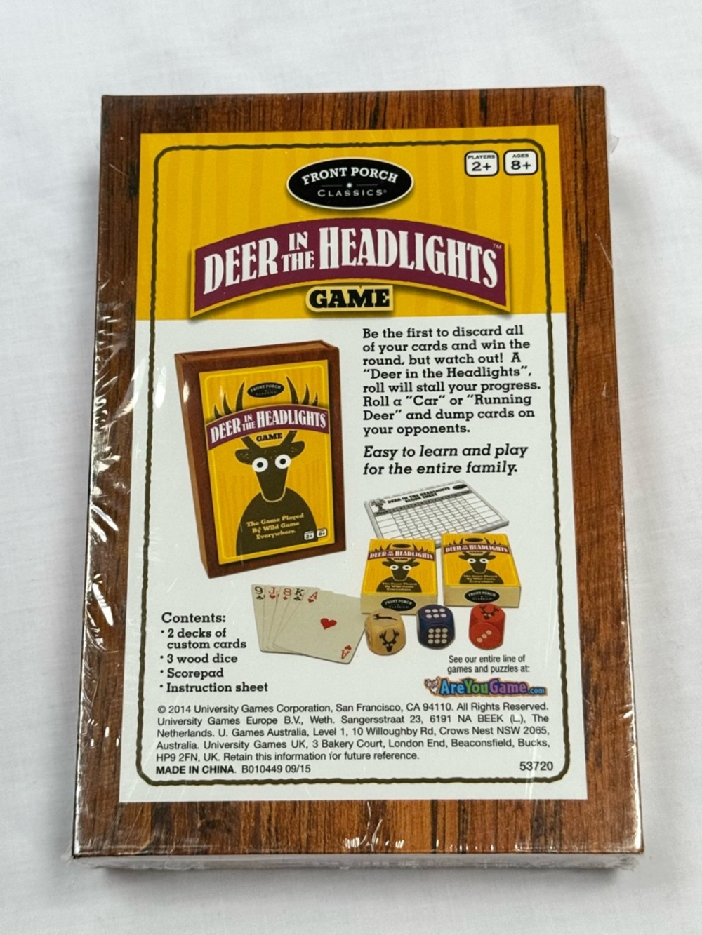 New DEER IN THE HEADLIGHTS Game Front Porch Classics Sealed NIB Cards Dice - Picture 2 of 2